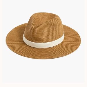 J. Crew Brown Fedora with White Band